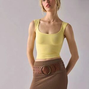 Urban Outfitters BDG Yellow Square Neck Top